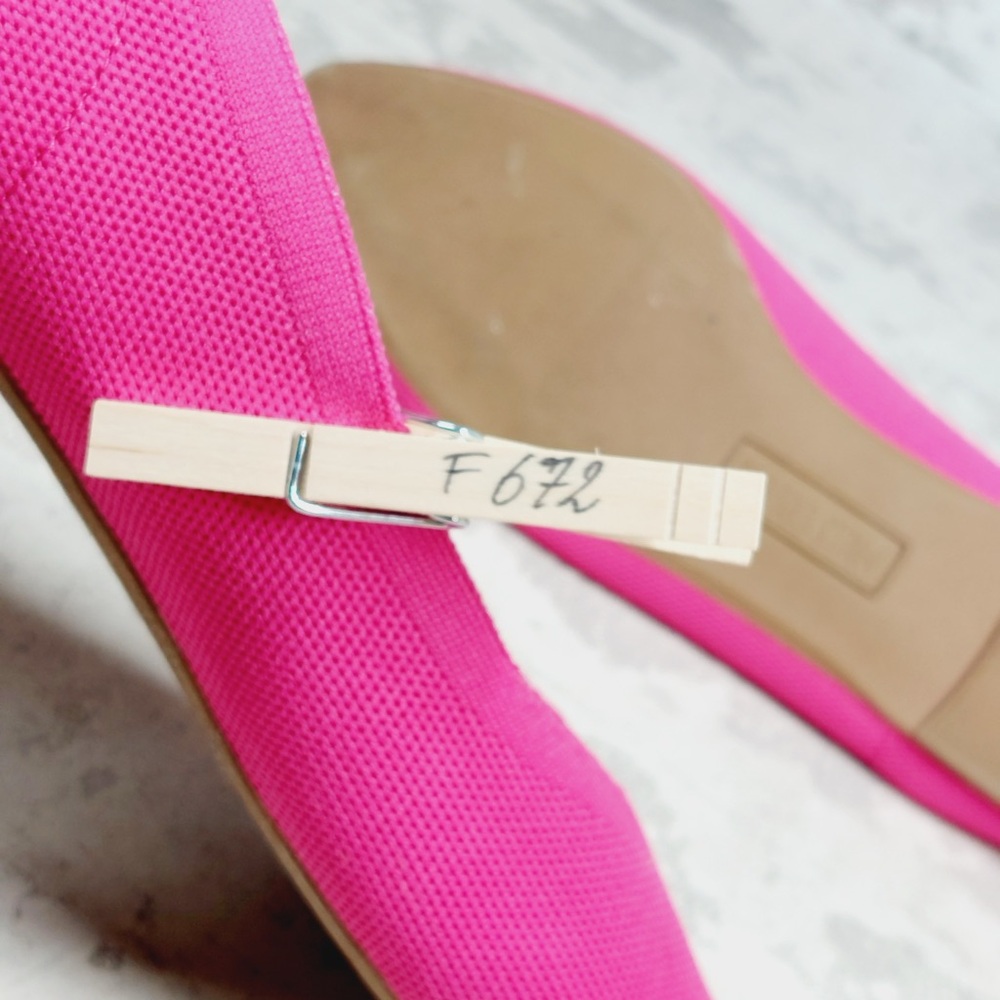 NEW Falls Creek Phoebe Pink Knit Pointed Toe Slip On Balletcore Flats F672 - Picture 10 of 11